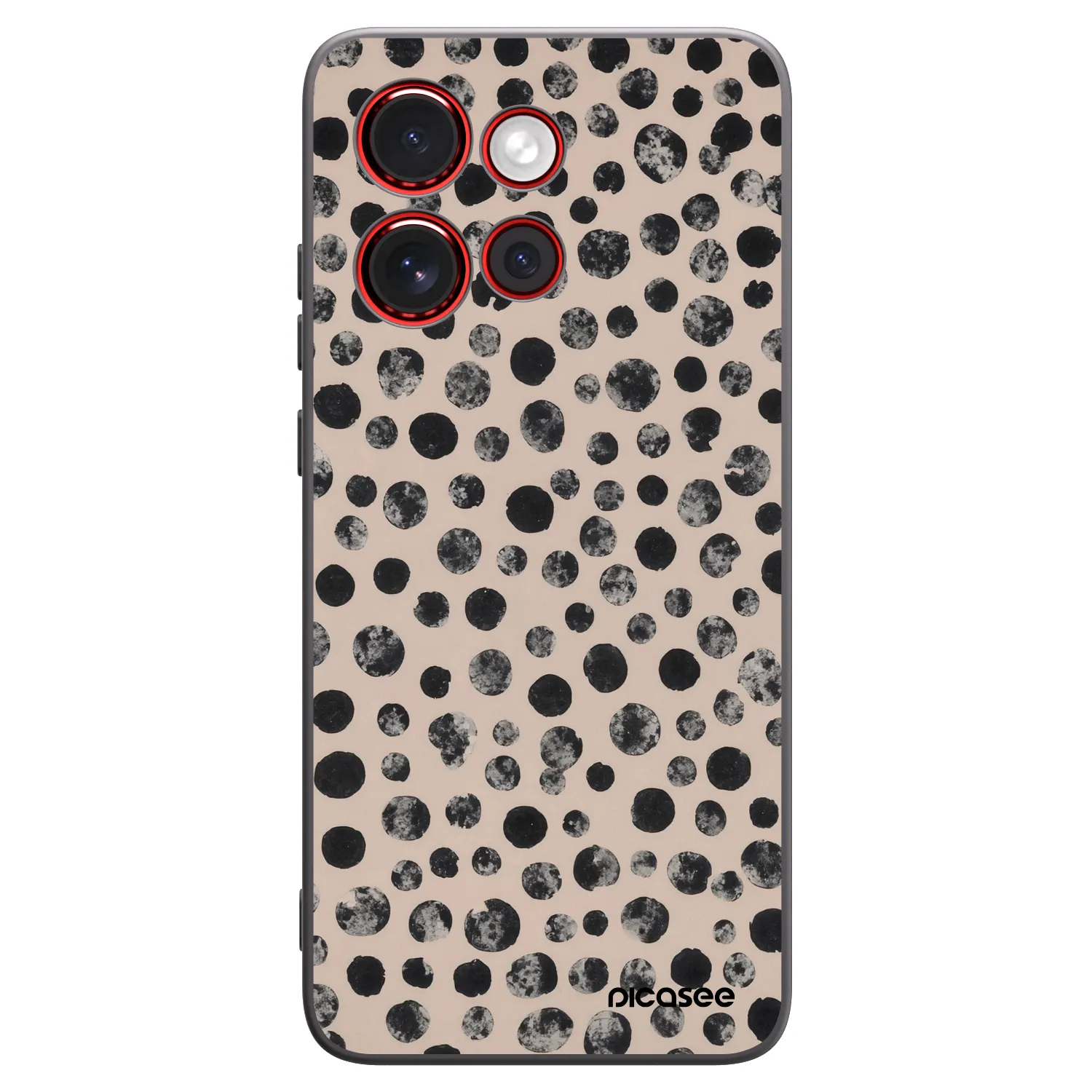 Picasee silikonowe czarne etui na Motorola Edge 60 Neo 5G - Dots