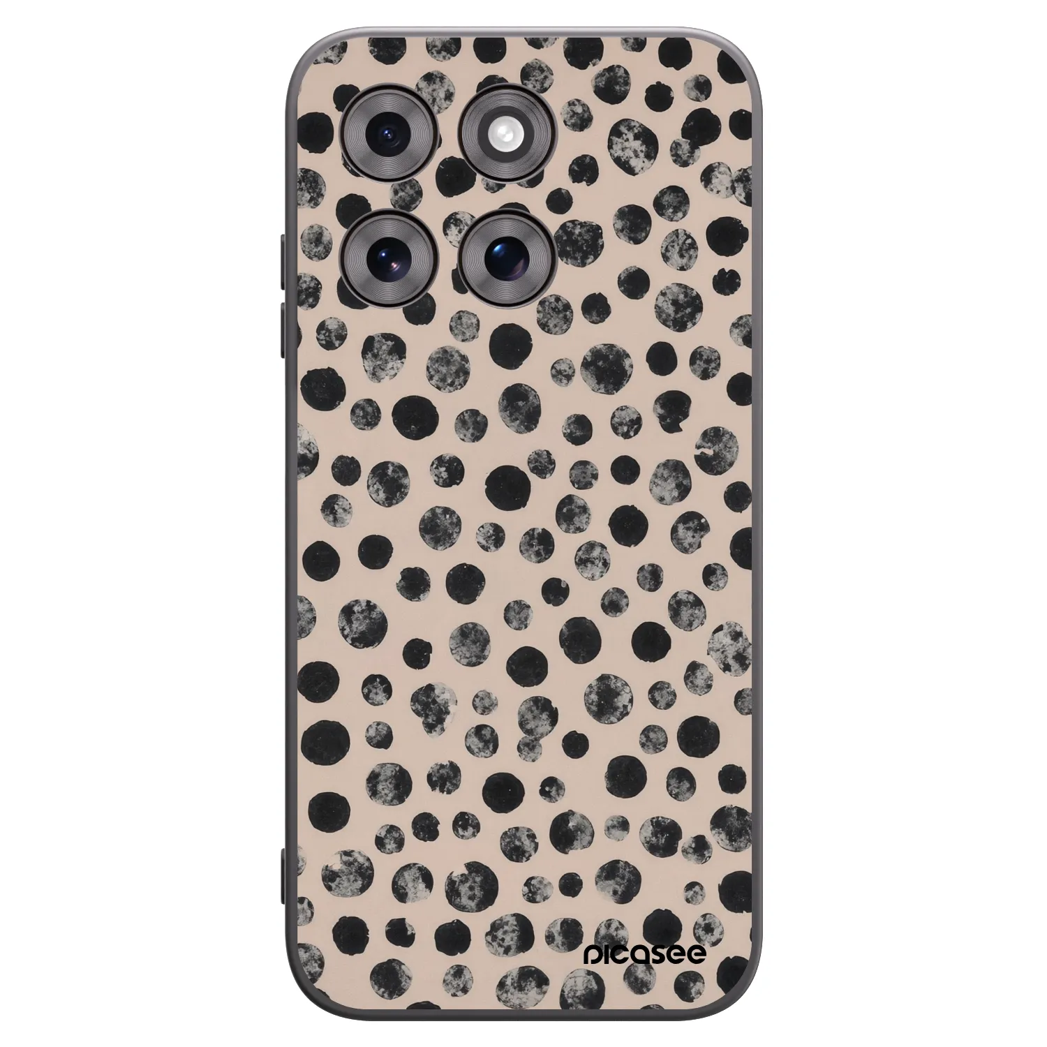 Picasee silikonowe czarne etui na Motorola Moto G77 - Dots