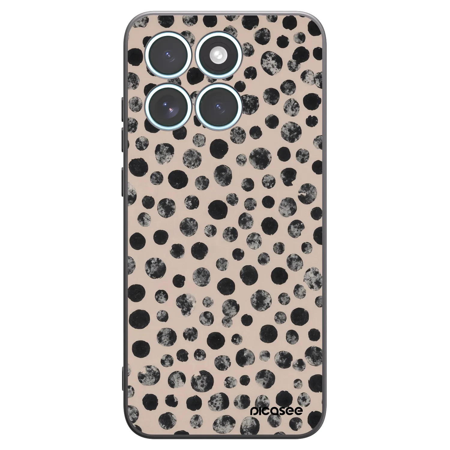 Picasee silikonowe czarne etui na Motorola Edge 70 Fusion - Dots