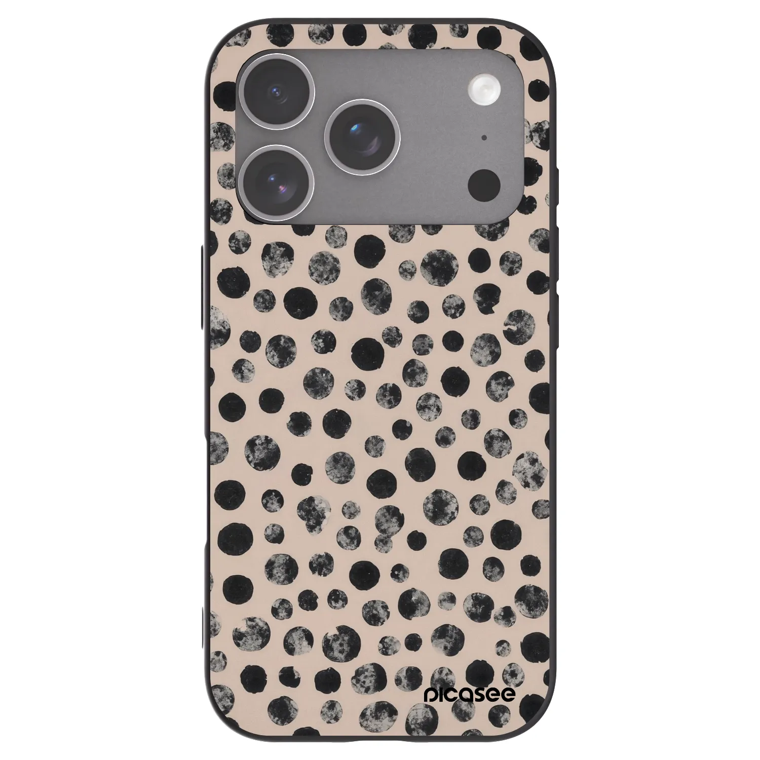 Picasee silikonowe czarne etui na Apple iPhone 18 Pro - Dots