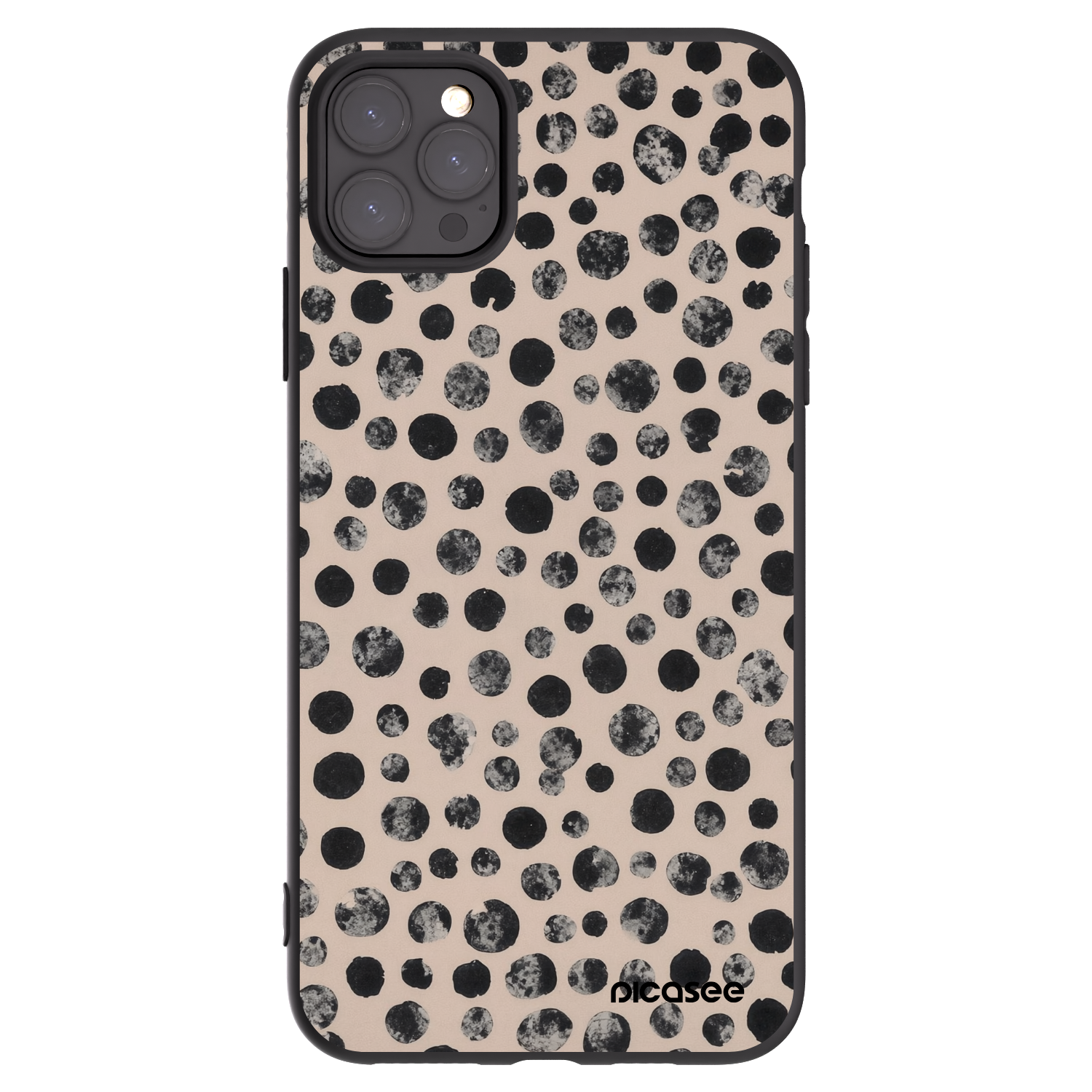 Picasee silikonowe czarne etui na Apple iPhone 11 Pro Max - Dots