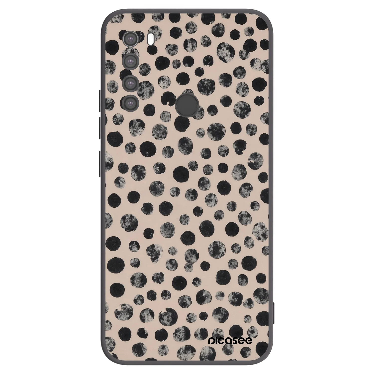 Picasee silikonowe czarne etui na Xiaomi Redmi Note 8 - Dots