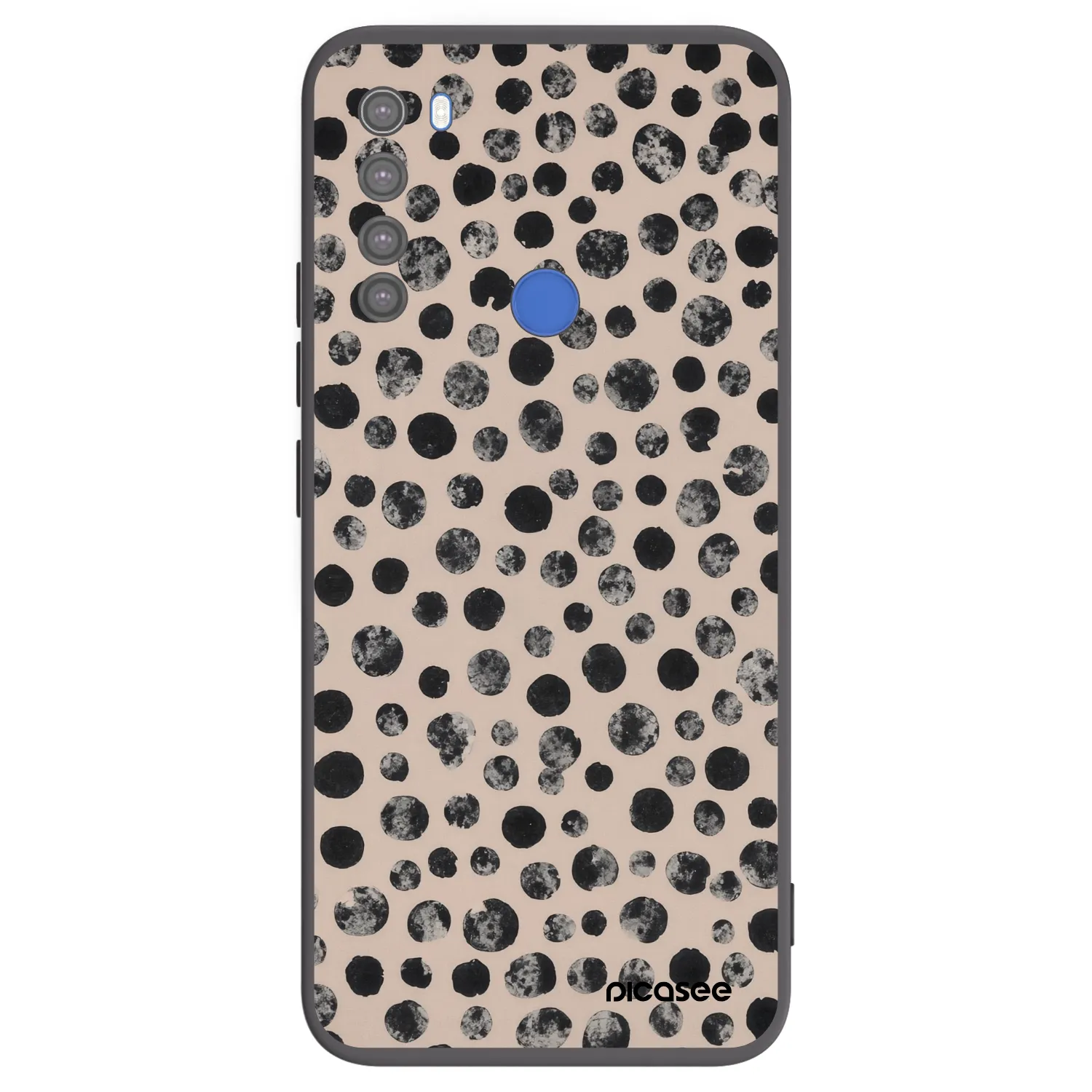 Picasee silikonowe czarne etui na Xiaomi Redmi Note 8T - Dots