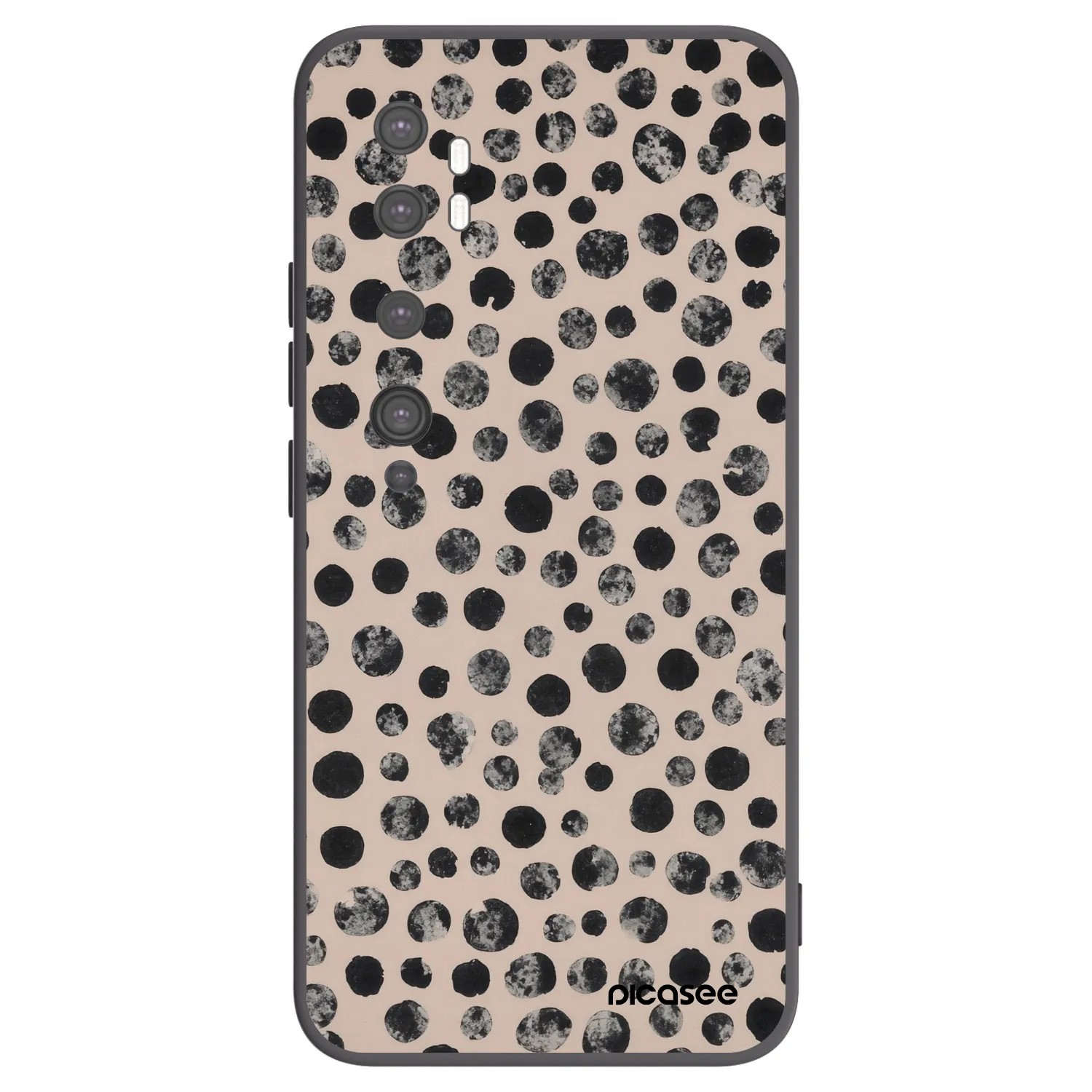 Picasee silikonowe czarne etui na Xiaomi Mi Note 10 (Pro) - Dots