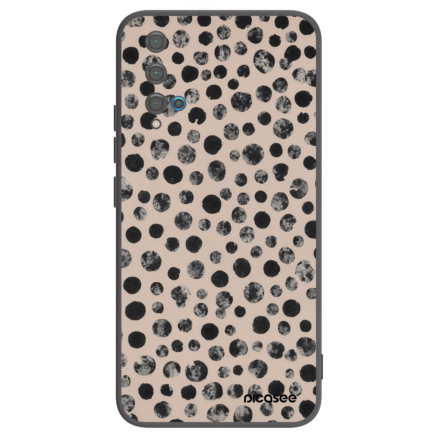 Picasee silikonowe czarne etui na Huawei Nova 5T - Dots