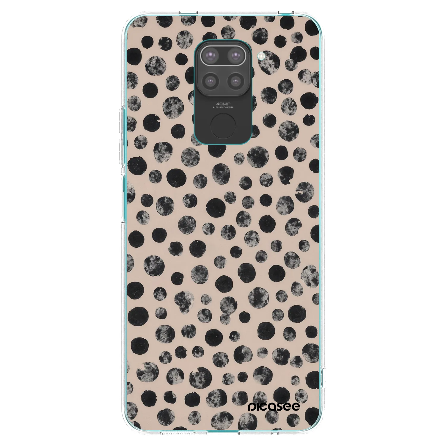 Picasee silikonowe czarne etui na Xiaomi Redmi Note 9 - Dots