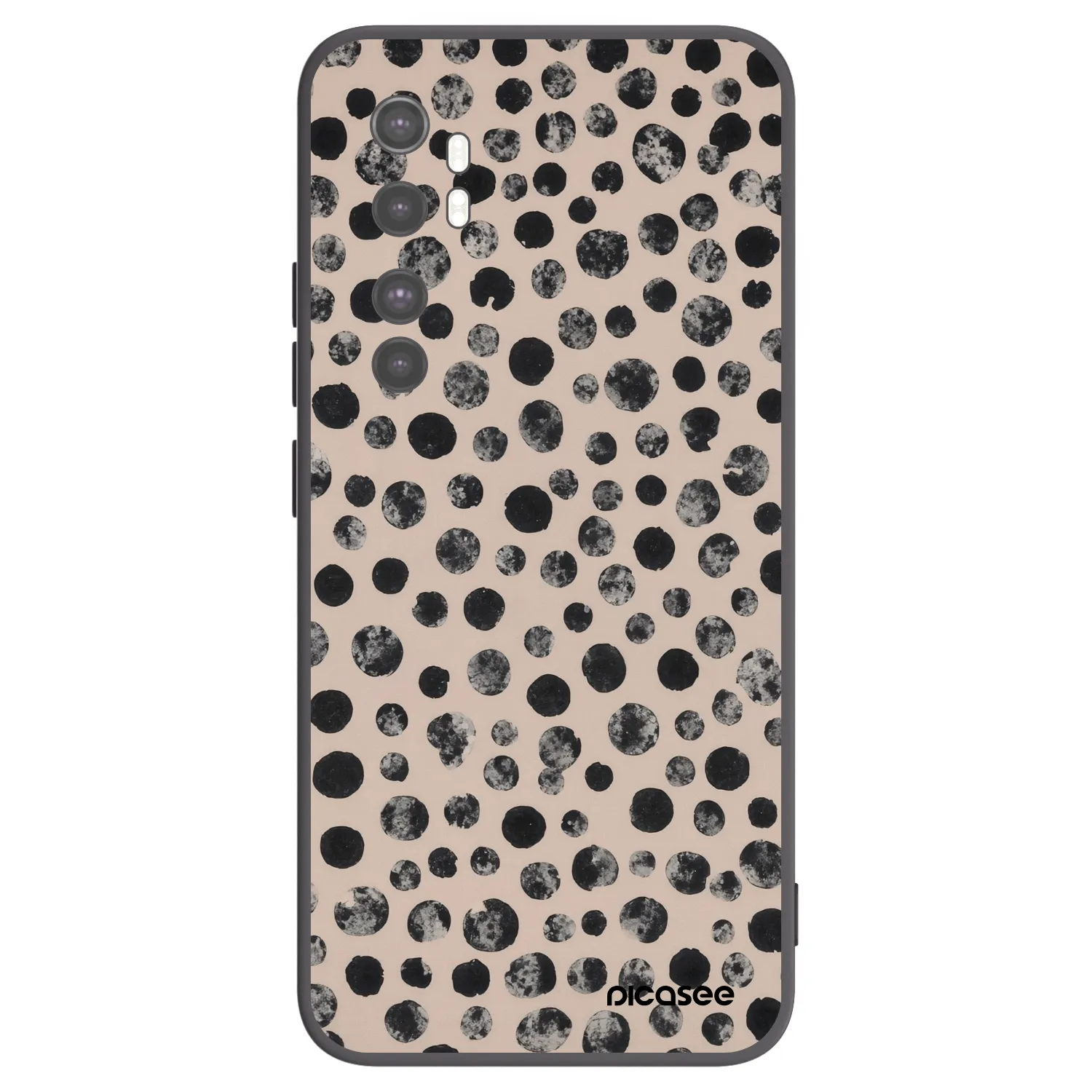 Picasee silikonowe czarne etui na Xiaomi Mi Note 10 Lite - Dots