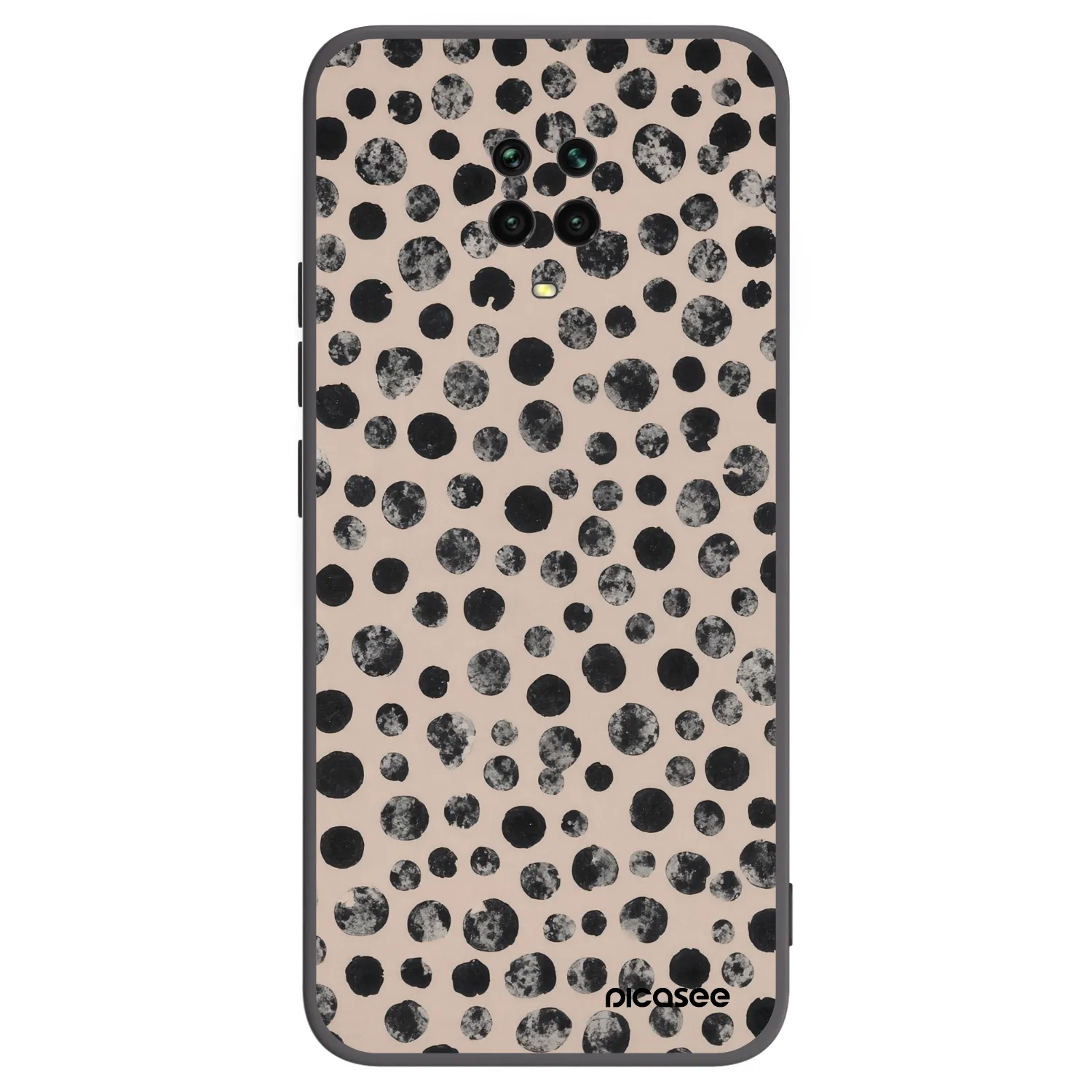Picasee silikonowe czarne etui na Xiaomi Redmi Note 9S - Dots