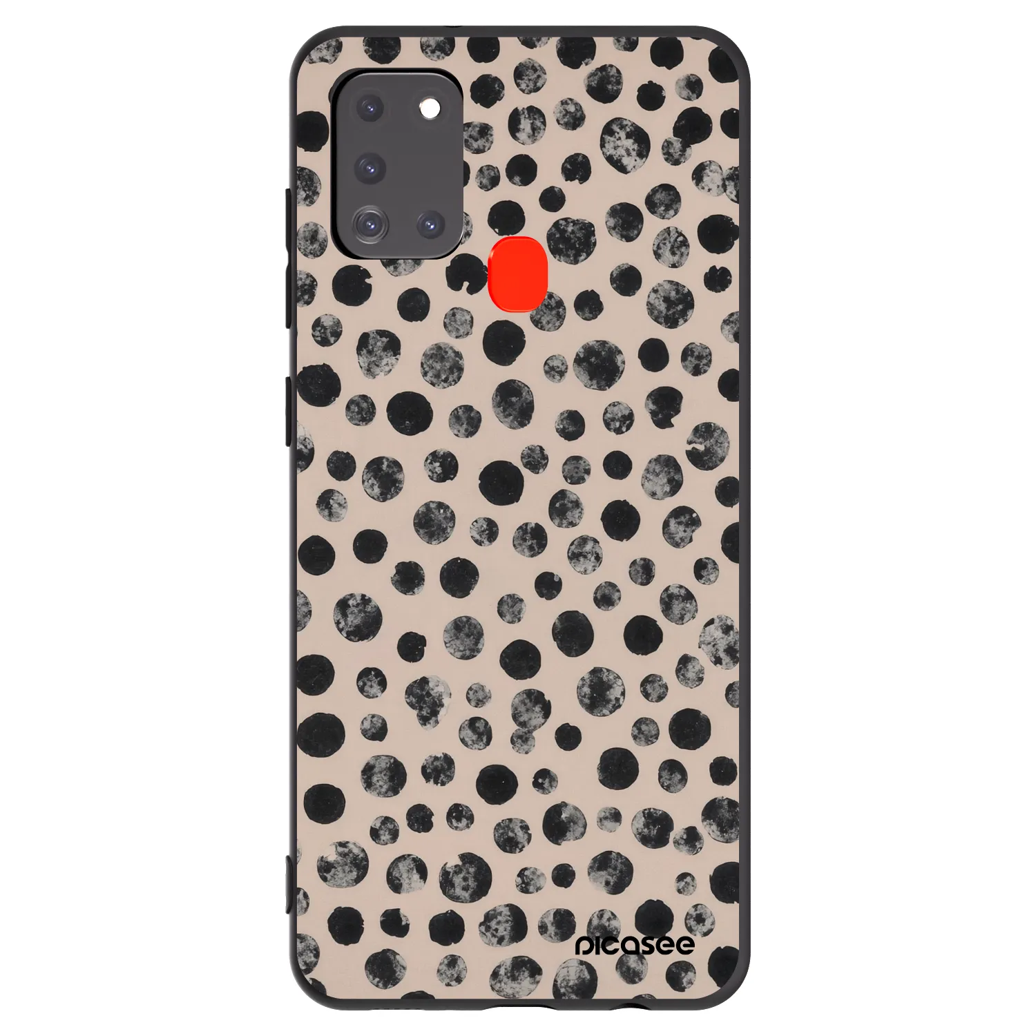 Picasee silikonowe czarne etui na Samsung Galaxy A21s - Dots