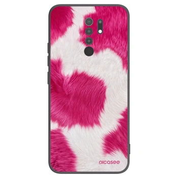 Picasee silikonowe czarne etui na Xiaomi Redmi 9 - Pink Moo