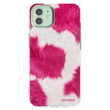 Picasee silikonowe przeźroczyste etui na Apple iPhone 12 - Pink Moo
