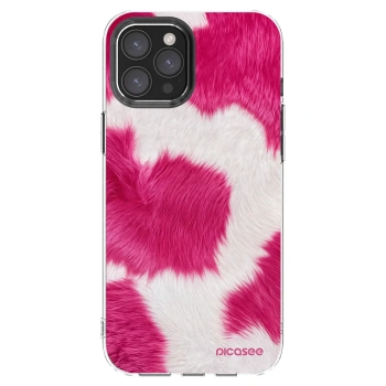 Picasee silikonowe przeźroczyste etui na Apple iPhone 12 Pro Max - Pink Moo