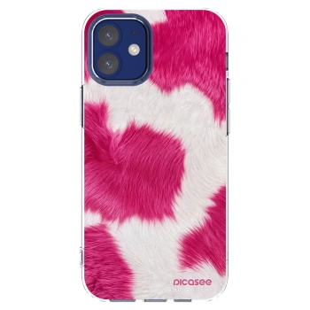 Picasee silikonowe przeźroczyste etui na Apple iPhone 12 mini - Pink Moo