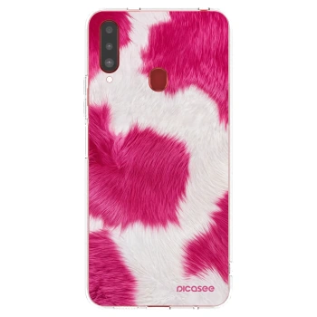 Picasee silikonowe przeźroczyste etui na Samsung Galaxy A20s - Pink Moo
