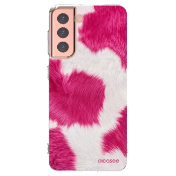 Picasee silikonowe przeźroczyste etui na Samsung Galaxy S21 5G G991B - Pink Moo