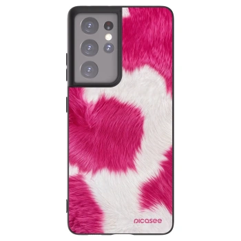 Picasee silikonowe czarne etui na Samsung Galaxy S21 Ultra 5G G998B - Pink Moo