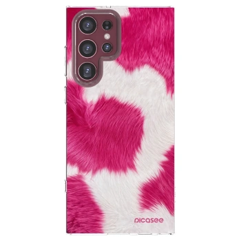 Picasee silikonowe przeźroczyste etui na Samsung Galaxy S22 Ultra 5G - Pink Moo