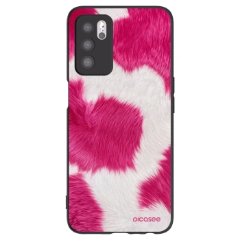 Picasee silikonowe czarne etui na OPPO A16s - Pink Moo