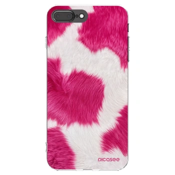Picasee silikonowe przeźroczyste etui na Apple iPhone 8 Plus - Pink Moo