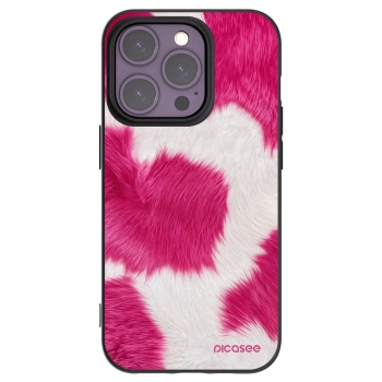 Picasee silikonowe czarne etui na Apple iPhone 14 Pro - Pink Moo