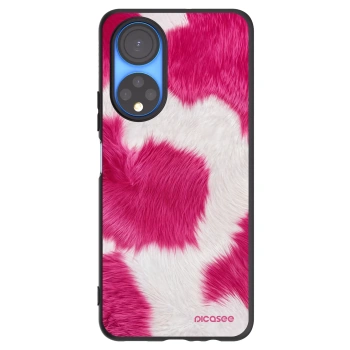 Picasee silikonowe czarne etui na Honor X7 - Pink Moo