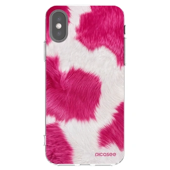 Picasee silikonowe przeźroczyste etui na Apple iPhone X/XS - Pink Moo