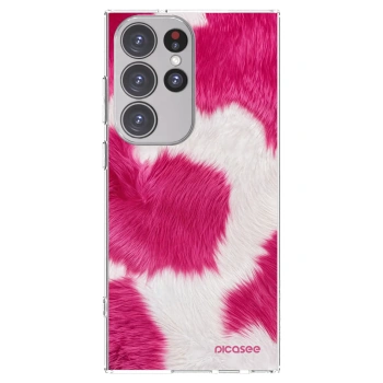 Picasee silikonowe przeźroczyste etui na Samsung Galaxy S23 Ultra 5G - Pink Moo