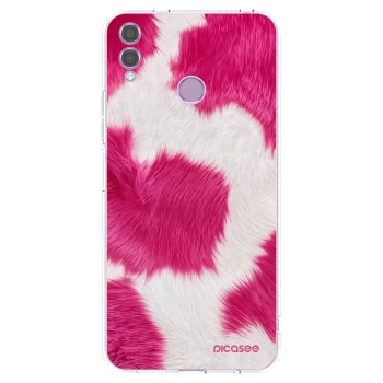 Picasee silikonowe przeźroczyste etui na Honor 8X - Pink Moo