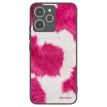 Picasee silikonowe czarne etui na Xiaomi Redmi 12 4G - Pink Moo