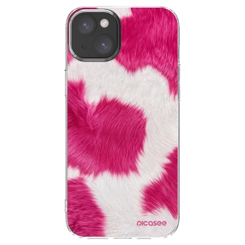 Picasee silikonowe przeźroczyste etui na Apple iPhone 15 Plus - Pink Moo