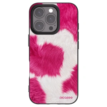 Picasee silikonowe czarne etui na Apple iPhone 16 Pro - Pink Moo