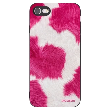 Picasee silikonowe czarne etui na Apple iPhone 8 - Pink Moo