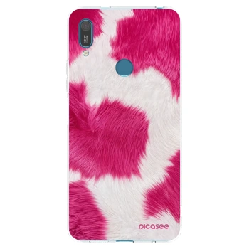 Picasee silikonowe przeźroczyste etui na Huawei Y7 2019 - Pink Moo