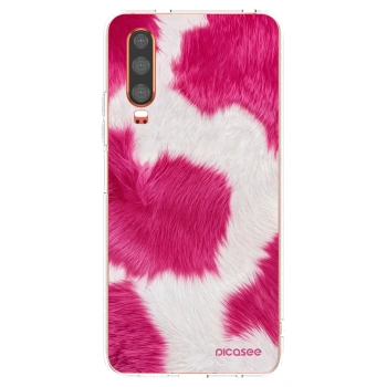 Picasee silikonowe przeźroczyste etui na Huawei P30 - Pink Moo