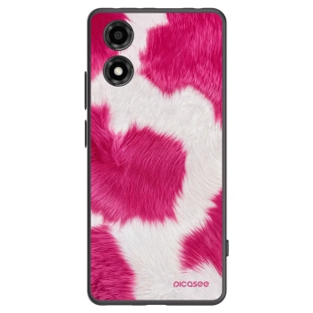 Picasee silikonowe czarne etui na Motorola Moto E14 - Pink Moo