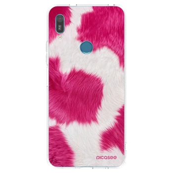 Picasee silikonowe przeźroczyste etui na Huawei Y6 2019 - Pink Moo