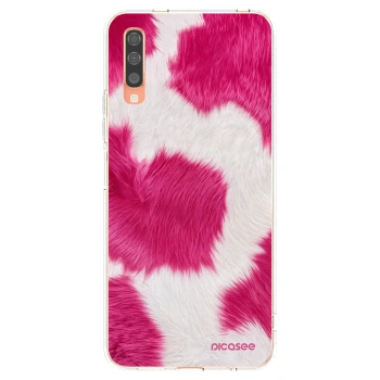Picasee silikonowe przeźroczyste etui na Samsung Galaxy A70 A705F - Pink Moo