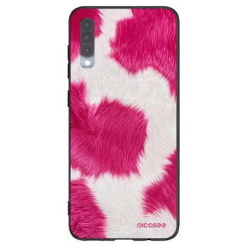 Picasee silikonowe czarne etui na Samsung Galaxy A70 A705F - Pink Moo