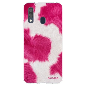 Picasee silikonowe przeźroczyste etui na Samsung Galaxy A40 A405F - Pink Moo