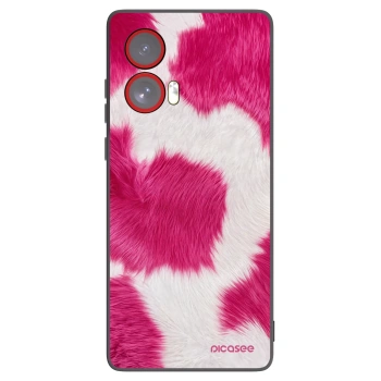 Picasee silikonowe czarne etui na Motorola Edge 50 Fusion - Pink Moo