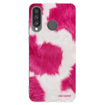 Picasee silikonowe przeźroczyste etui na Huawei P30 Lite - Pink Moo