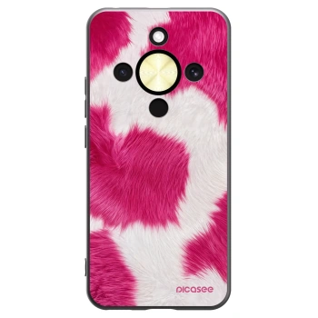 Picasee silikonowe czarne etui na Honor Magic8 Lite 5G - Pink Moo