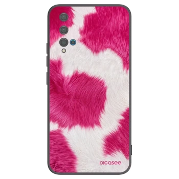 Picasee silikonowe czarne etui na Huawei Nova 5T - Pink Moo