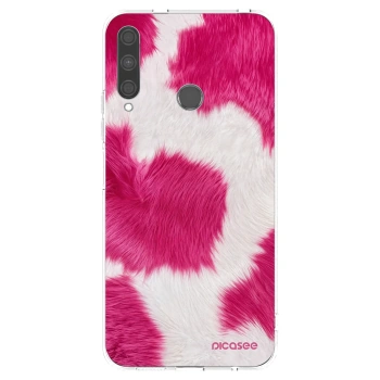 Picasee silikonowe przeźroczyste etui na Huawei P40 Lite E - Pink Moo