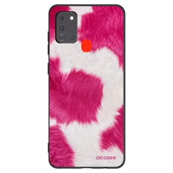 Picasee silikonowe czarne etui na Samsung Galaxy A21s - Pink Moo