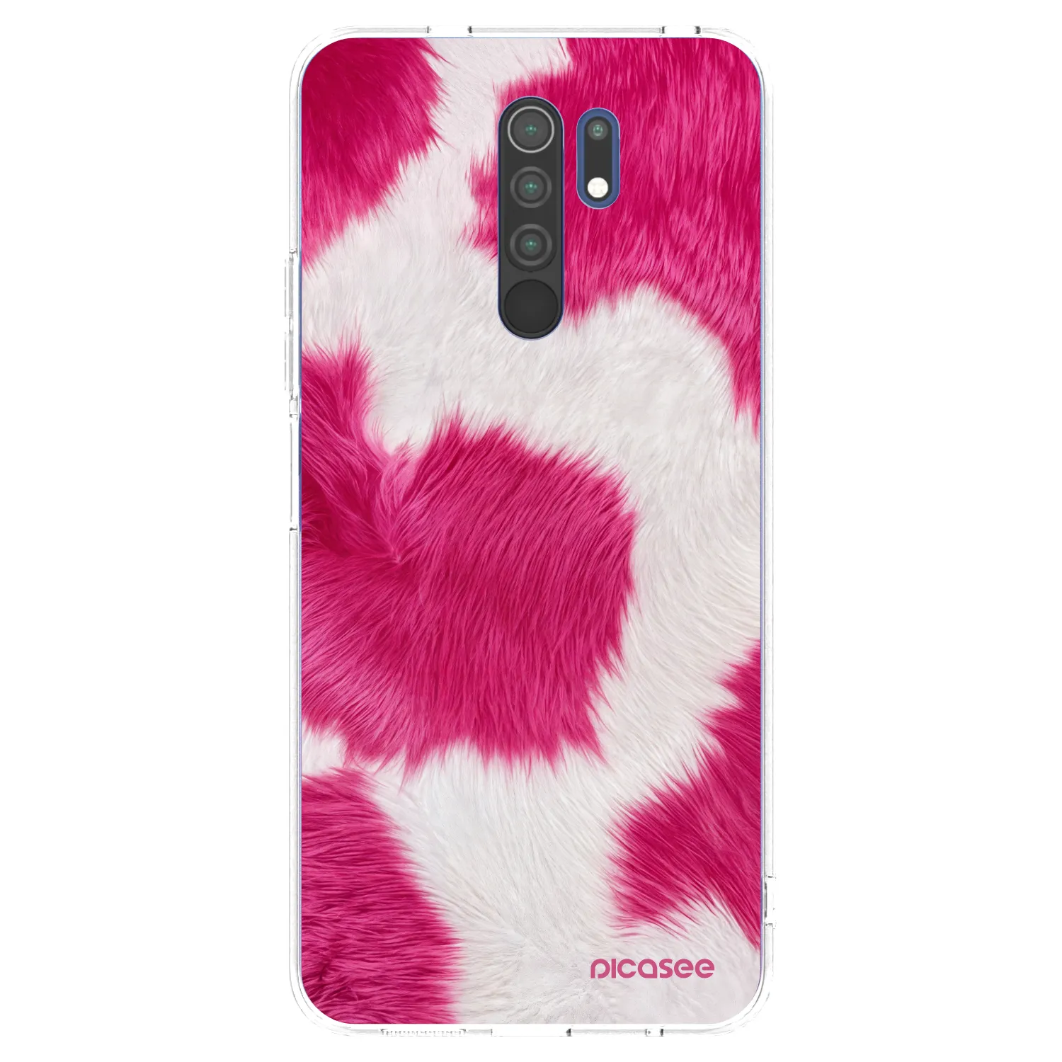 Picasee silikonowe przeźroczyste etui na Xiaomi Redmi 9 - Pink Moo