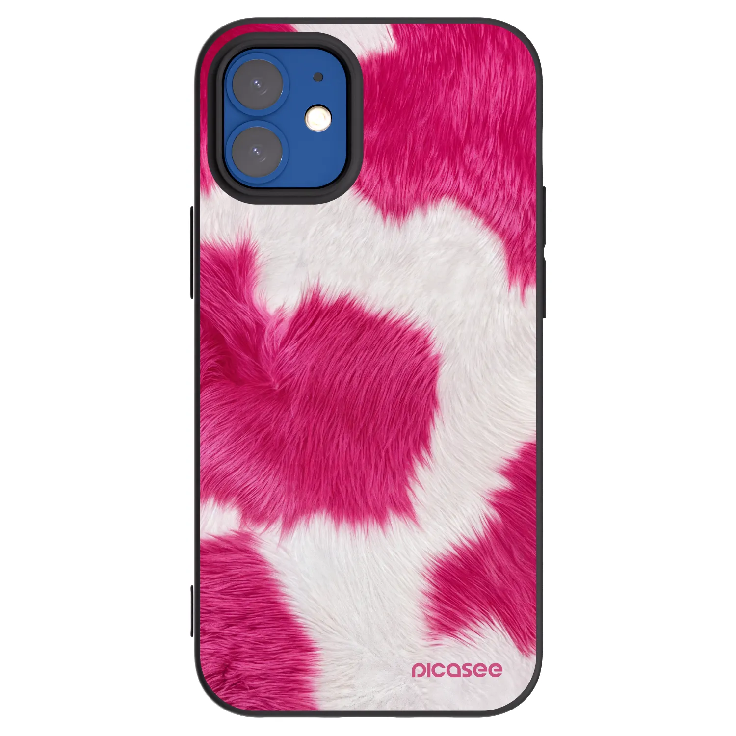 Picasee silikonowe czarne etui na Apple iPhone 12 mini - Pink Moo