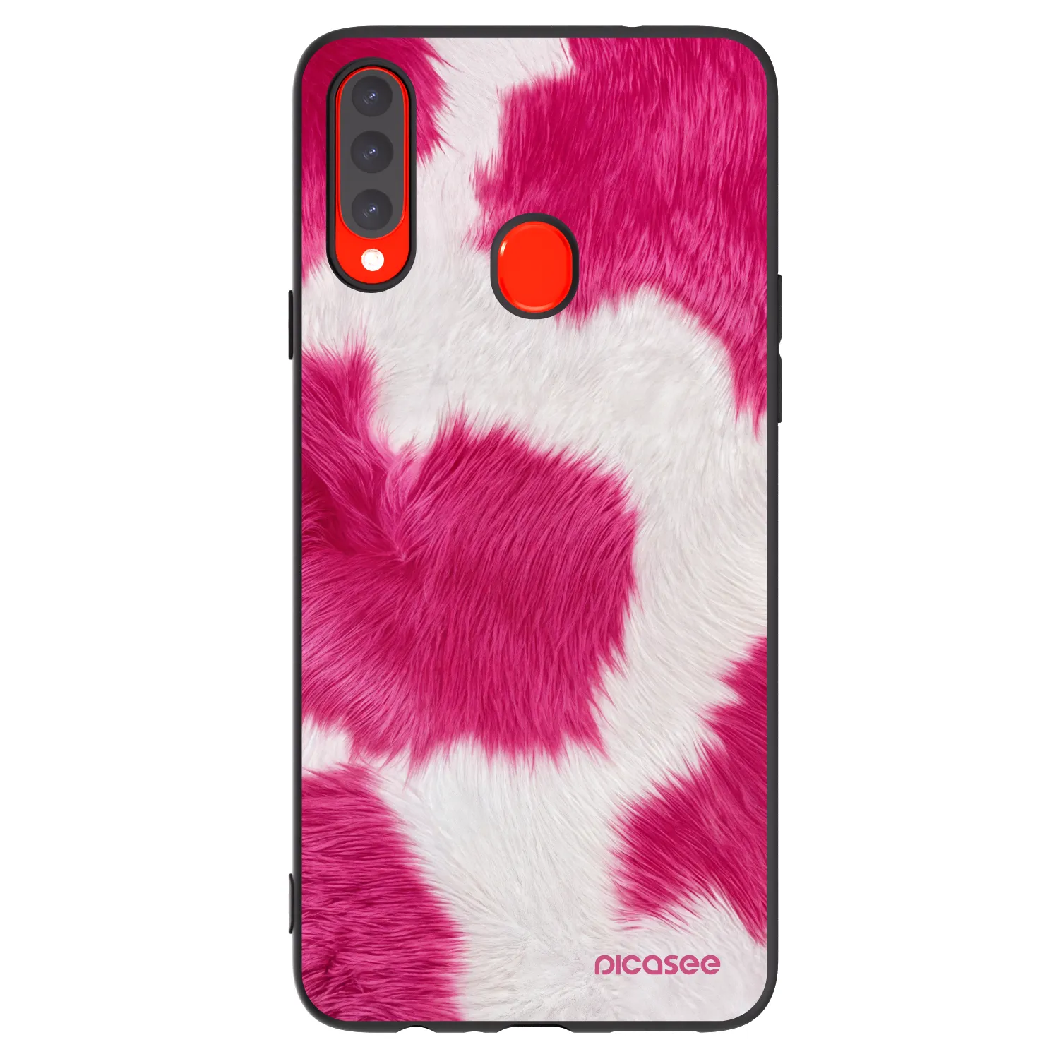 Picasee silikonowe czarne etui na Samsung Galaxy A20s - Pink Moo