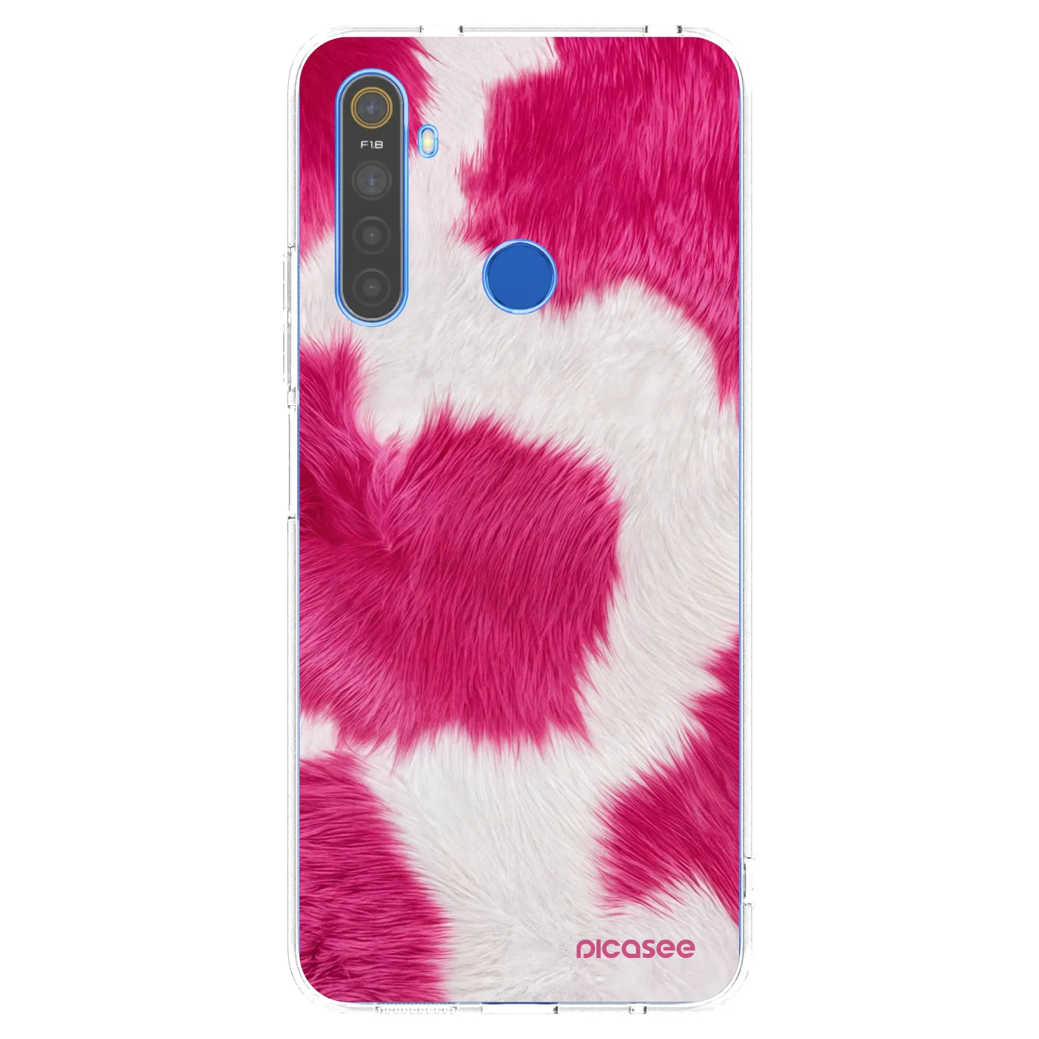 Picasee silikonowe przeźroczyste etui na Realme 5 - Pink Moo