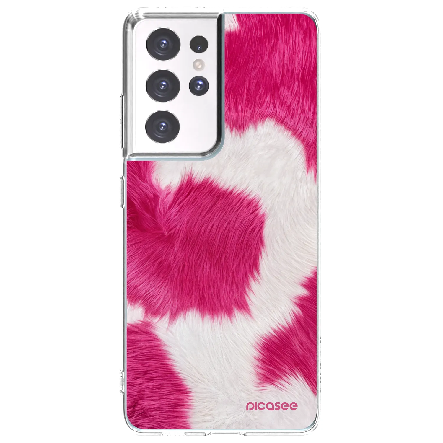 Picasee silikonowe przeźroczyste etui na Samsung Galaxy S21 Ultra 5G G998B - Pink Moo